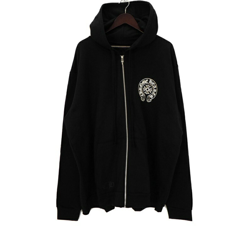 Rakuten - クロムハーツ CHROME HEARTS 【 SWTSHRT HD ZIP 】 東京限定 バックホースシュー プリント ジップアップ パーカー　ブラック　サイズXXL　50117【中古】