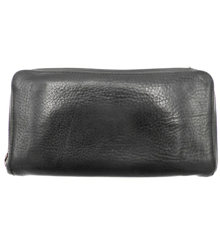 Rakuten - クロムハーツ CHROME HEARTS 【 REC F ZIP PLANE 】 プレーン ラウンド ジップ レザー ウォレット 長財布 ブラック 49217 【中古】