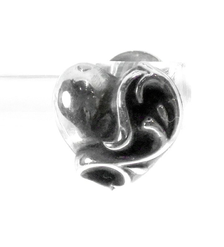 クロムハーツ CHROME HEARTS 【 STUD HEART 】 ハート スタッド シルバー ピアス シルバー n11194【中古】