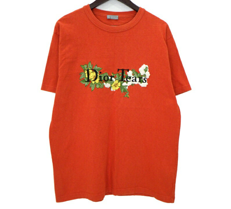 Rakuten - ディオール DIOR × デニムティアーズ DENIM TEARS 23AW 【 393J696I0849 】 フラワー ロゴ 刺繍 半袖 Tシャツ　オレンジ　サイズL　50477【中古】