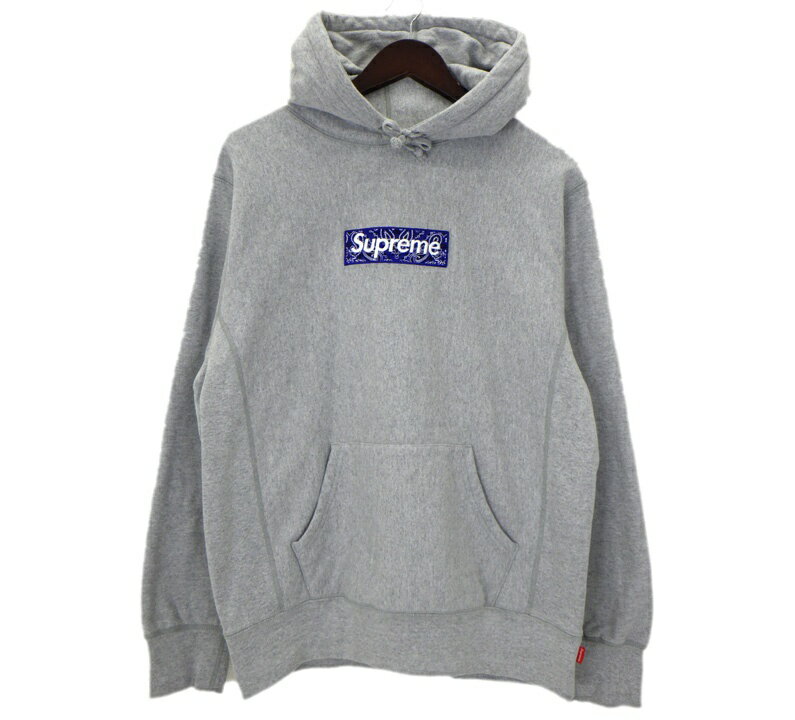 Rakuten - シュプリーム Supreme 19FW 【 Bandana Box Logo Hooded Sweatshirt 】 バンダナ ボックス ロゴ フーディ パーカー　グレー　サイズM　50479【中古】