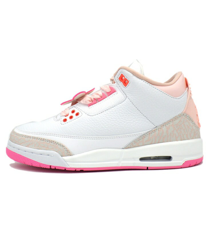 Rakuten - ナイキ NIKE 【 GS AIR JORDAN 3 RETRO Spring Flowers II0599 600 】 GS エア ジョーダン 3 レトロ スプリング フラワー スニーカー ホワイト×ピンク サイズ24.5cm h8136 【中古】
