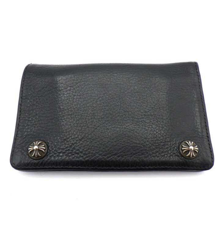 Rakuten - クロムハーツ CHROME HEARTS 【 1ZIP 】 1ジップ クロスボール ボタン レザー ウォレット 財布 ブラック 50563 【中古】