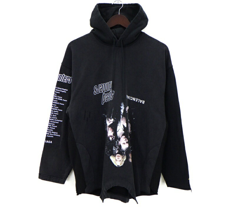 Rakuten - バレンシアガ BALENCIAGA 22SS【 Speed Hunters Upside Down Hoodie 698156 TMVD1 】ダメージ加工 スピードハンターズ アップサイドダウン プルオーバー スウェット パーカー ウォッシュブラック×ブラック サイズL 50612 【中古】