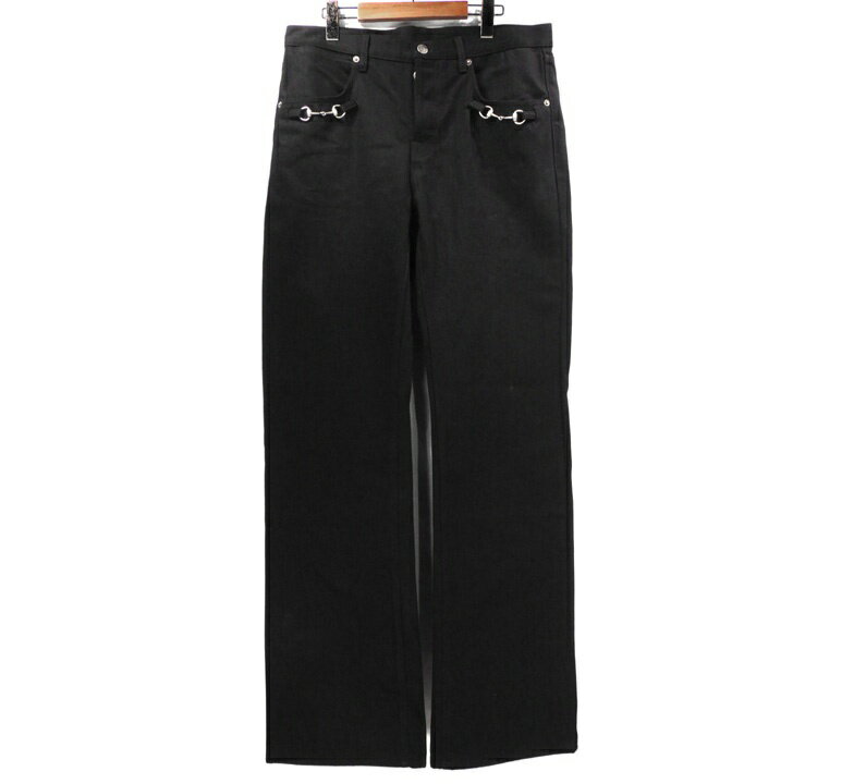 Rakuten - グッチ GUCCI 【 860844 XDDFZ 】 ホースビット ディテール コットン デニム パンツ ブラック サイズ34 n11235【中古】