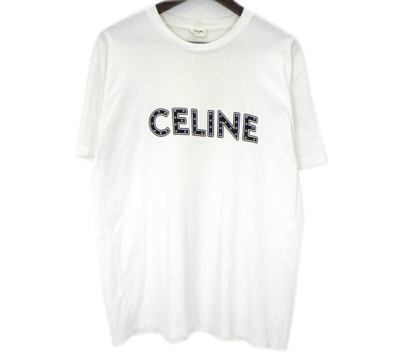 Rakuten - セリーヌ CELINE 【 2X687501F 】フロント スタッズ ロゴ プリント 半袖 Tシャツ ホワイト サイズS n11244【中古】