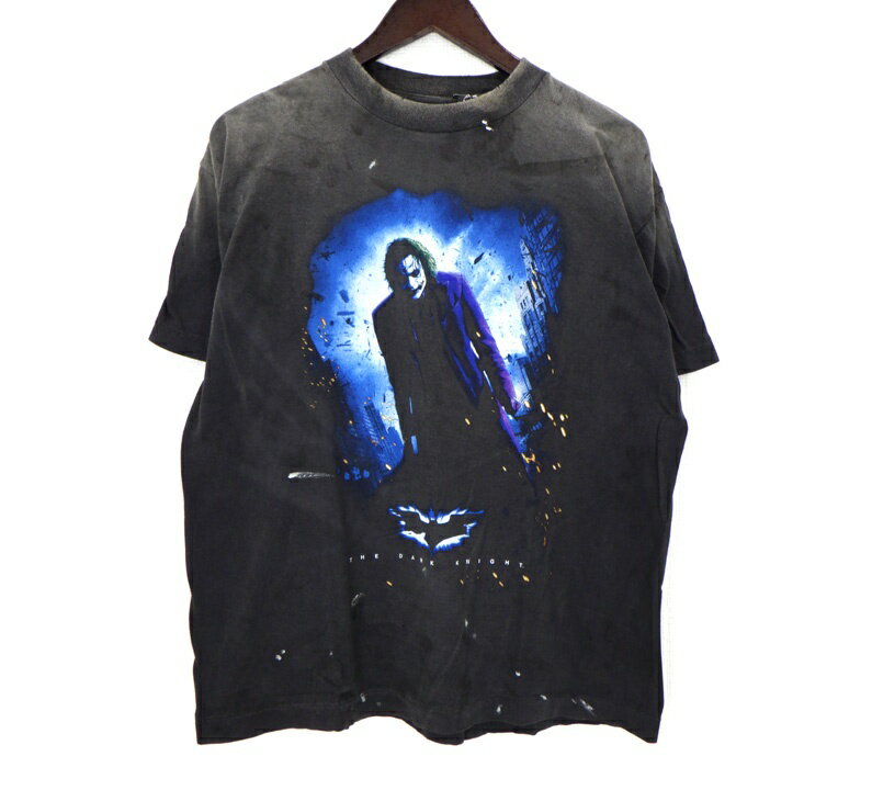 Rakuten - セントマイケル SAINT MICHAEL 25SS 【 SM-HR8-0000-C54 】 ヴィンテージ加工 ダークナイト ジョーカー プリントTシャツ　ウォッシュブラック　サイズXL　50689【中古】