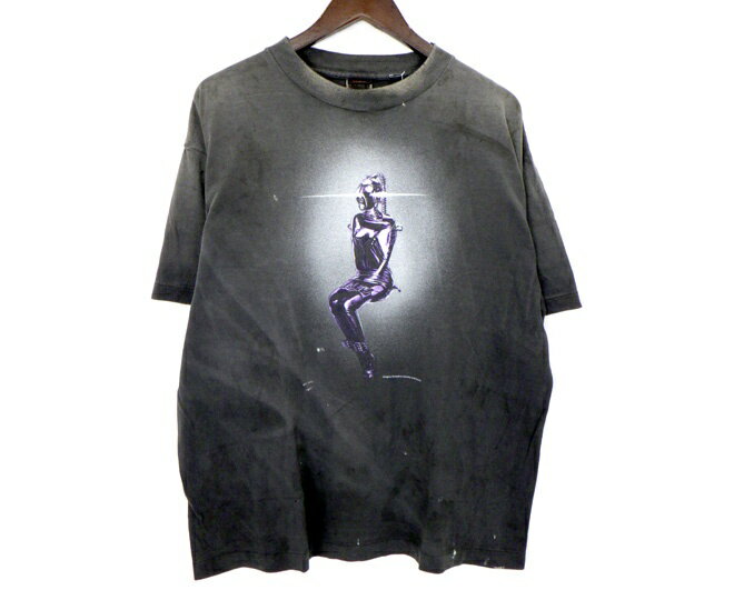 Rakuten - セントマイケル SAINT MICHAEL × ソラヤマハジメ 空山基 25SS 【 SRYM SS TEE MASK SM HR1 0000 C75 】 マスク プリント ダメージ加工 半袖 Tシャツ　ウォッシュブラック　サイズXL　50723【中古】