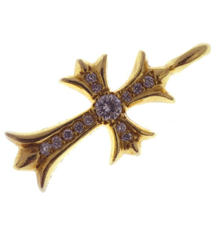 Rakuten - クロムハーツ CHROME HEARTS 【 22K TNY CRSF P DMND 】 タイニー ファットクロス PAVE ダイヤ チャーム ゴールド ネックレス トップ w27171 【中古】