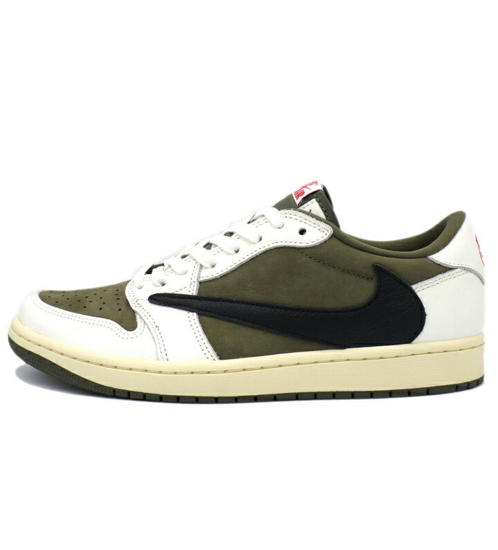 Rakuten - ナイキ NIKE × トラヴィス スコット Travis Scott 【 AIR JORDAN 1 RETRO LOW OG SP Reverse Olive DM7866 200 】 エア ジョーダン 1 レトロ ロー OG リバース オリーブ スニーカー　ホワイト×ブラック×カーキ　サイズ27.5cm　h8214【中古】