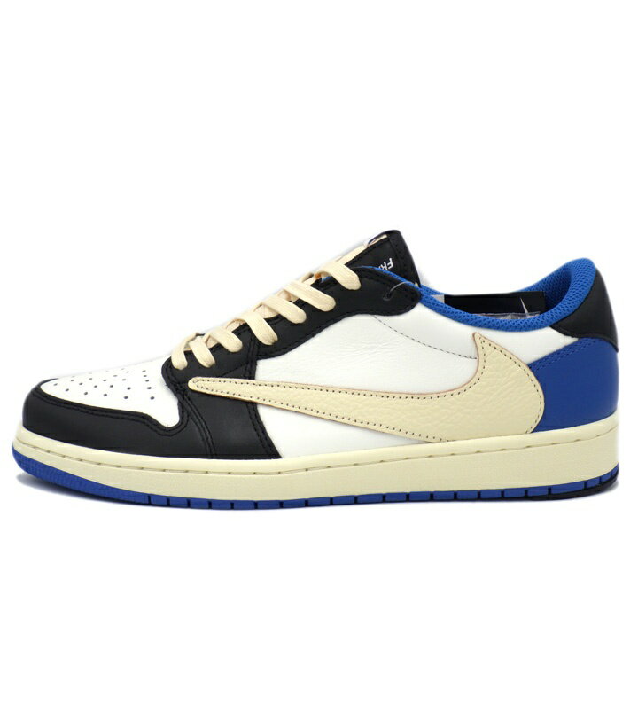 Rakuten - ナイキ NIKE × トラヴィス スコット Travis Scott × フラグメント Fragment 【 AIR JORDAN 1 LOW OG Military Blue DM7866 140 】 エア ジョーダン 1 ロー スニーカー　ブルー×ブラック×ホワイト　サイズ27.5cm　h8215【中古】
