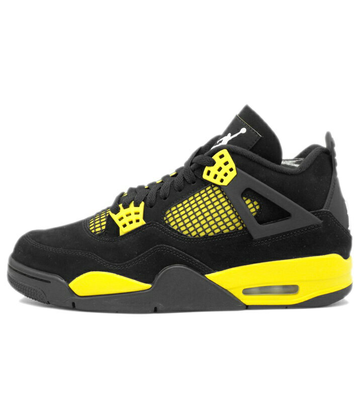 Rakuten - ナイキ NIKE 【 AIR JORDAN 4 RETRO BLACK/WHITE-TOUR YELLOW DH6927 017 】 エア ジョーダン 4 サンダー スニーカー　ブラック×イエロー　サイズ27.5cm　f31337【中古】