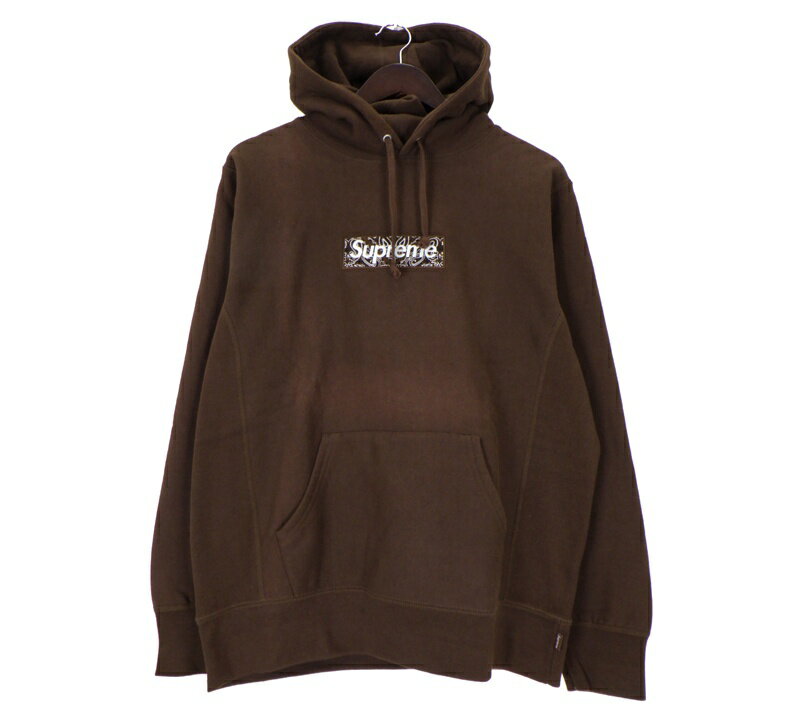 シュプリーム Supreme 19FW  バンダナ ボックス ロゴ フーディ パーカー ブラウン サイズM 50767 