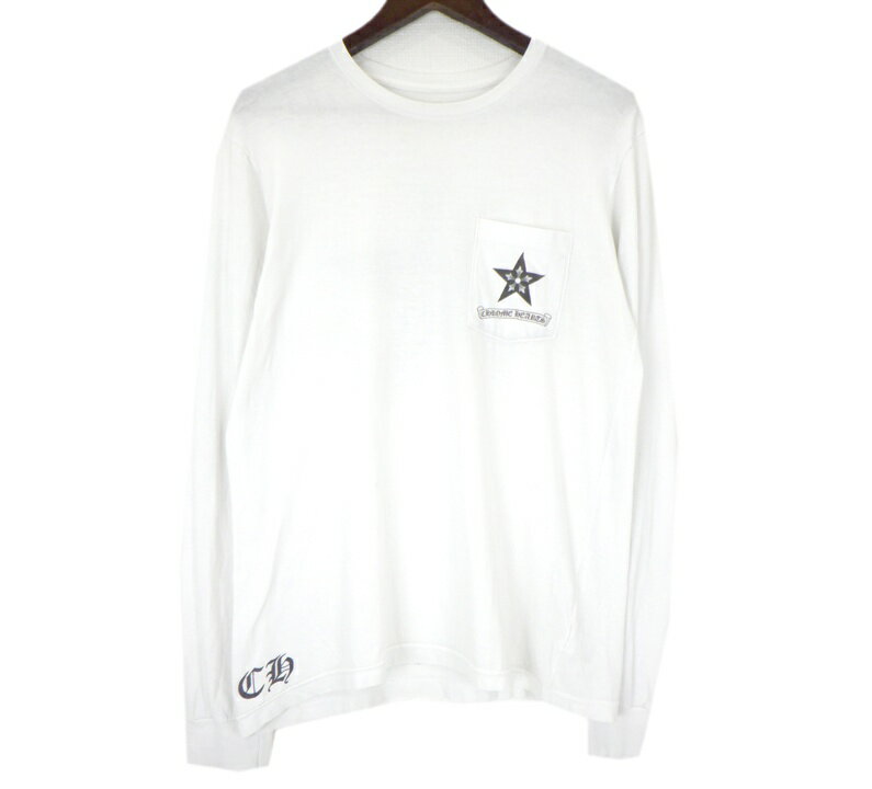 Rakuten - クロムハーツ CHROME HEARTS 【 5POINT STAR 】 スター プリント ロングスリーブ Tシャツ カットソー ホワイト サイズM 50779 【中古】