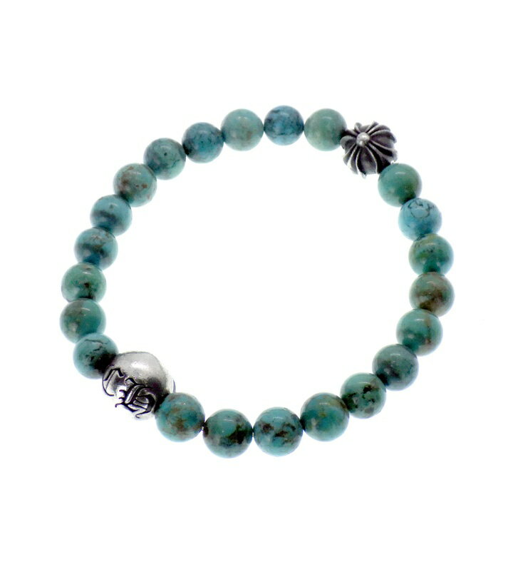 Rakuten - クロムハーツ CHROME HEARTS 【 BEAD 25 】 8mm ターコイズ ビーズ ブレスレット シルバー×ブルー n11277【中古】