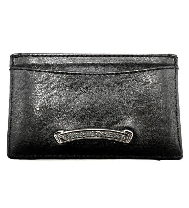 Rakuten - クロムハーツ CHROME HEARTS スクロールラベル プレート レザー カードケース ブラック 50798 【中古】