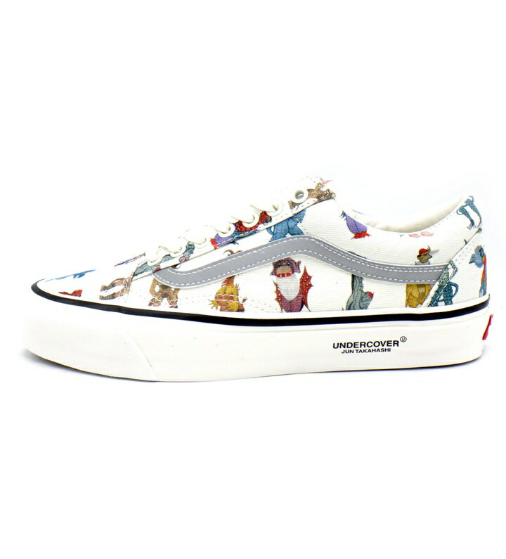 アンダーカバー UNDERCOVER × オーティーダブリュー バイ ヴァンズ OTW by Vans  オールド スクール 36 総柄 プリント ローカット スニーカー　ホワイト　サイズ28cm　50923