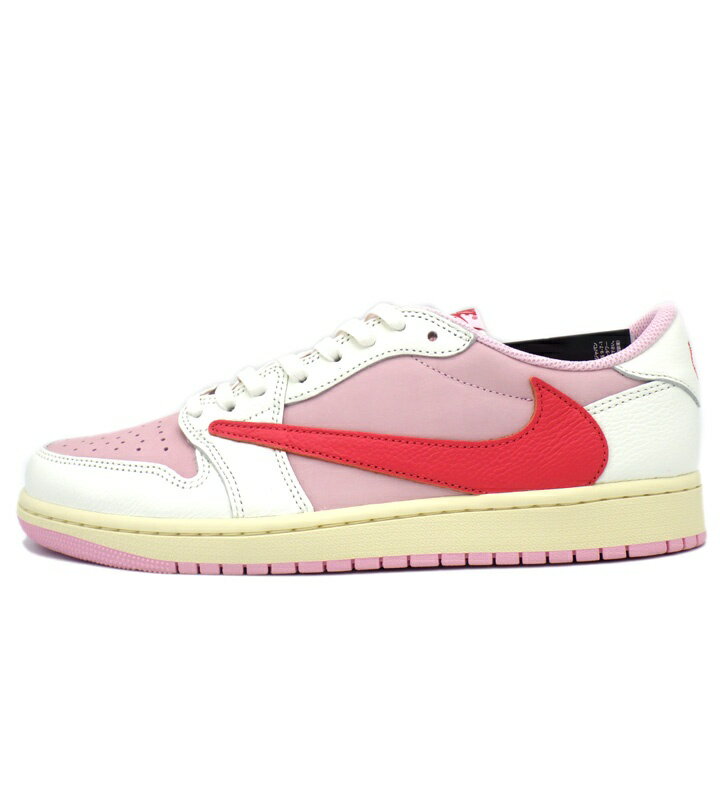 ナイキ NIKE × トラヴィス スコット Travis Scott  エア ジョーダン 1 レトロ ロー セイル トロピカル ピンク スニーカー ホワイト×ピンク×レッド サイズ28cm h8368