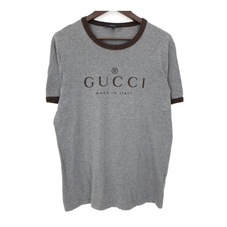 gucci///////////////\' - グッチ GUCCI 【 269115 X3640 】 フロント ロゴ 半袖 Tシャツ グレー サイズM 49409【中古】