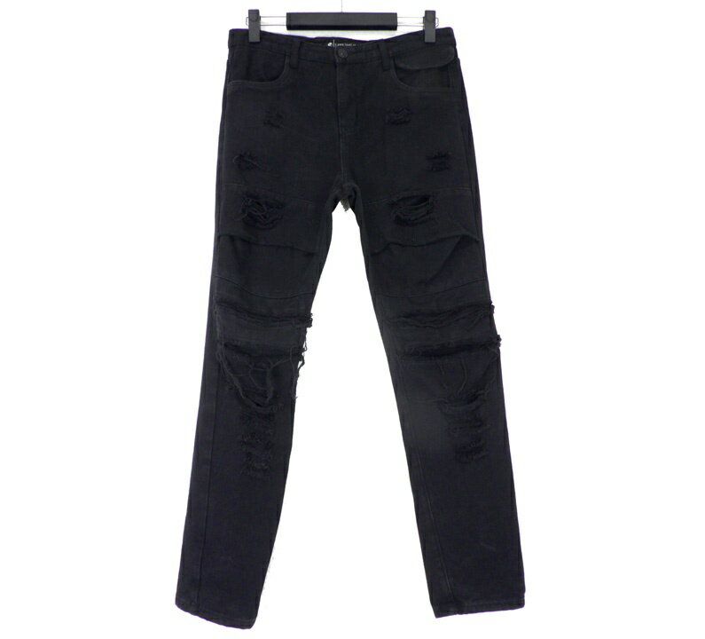 ア グッド バッド インフルエンス ?A GOOD BAD INFLUENCE ダメージ加工 デニム ジーンズ パンツ ブラック サイズM w27394 