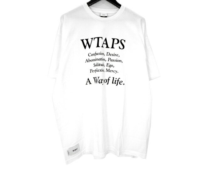 ダブルタップス WTAPS 25SS  フロント ロゴ プリント コンテイニング コットン 半袖 Tシャツ ホワイト サイズ4 h8444 