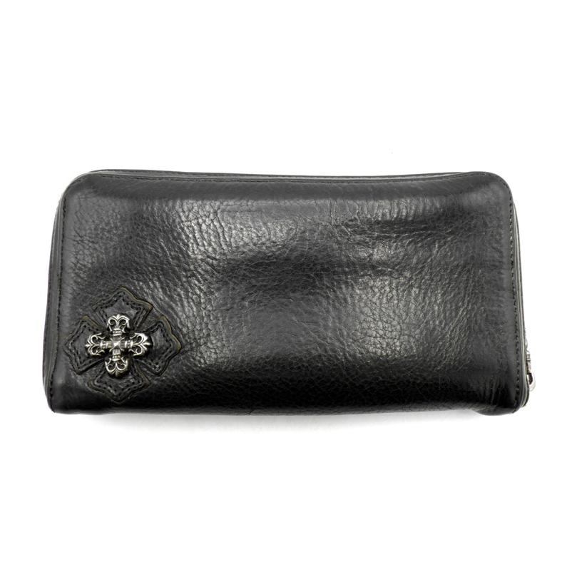 クロムハーツ CHROME HEARTS  フィリグリー プラス ダガー ジップ レザー ウォレット 長財布 ブラック 49434