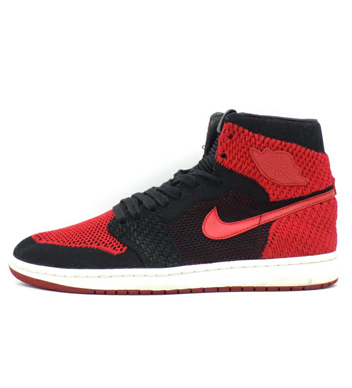 ナイキ NIKE 【 AIR JORDAN 1 FLYKNIT Bred 919704 001 】 エアジョーダン1 レトロ ハイ フライニット ブレッド スニーカー レッド×ブラック サイズ28cm f31560