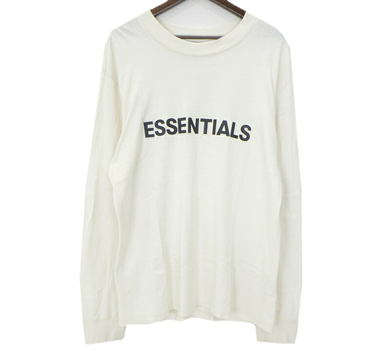 フィア オブ ゴッド エッセンシャルズ FEAR OF GOD ESSENTIALS ラバー ロゴ 長袖 カットソー オフホワイト サイズM 51573