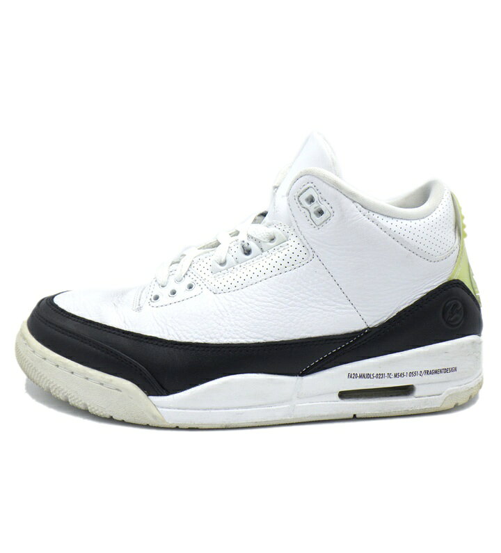 ナイキ NIKE × フラグメント デザイン FRAGMENT DESIGN 【 AIR JORDAN 3 RETRO White Black DA3595 100 】 エア ジョーダン 3 レトロ ホワイト ブラック スニーカー サイズ26.5cm 51895