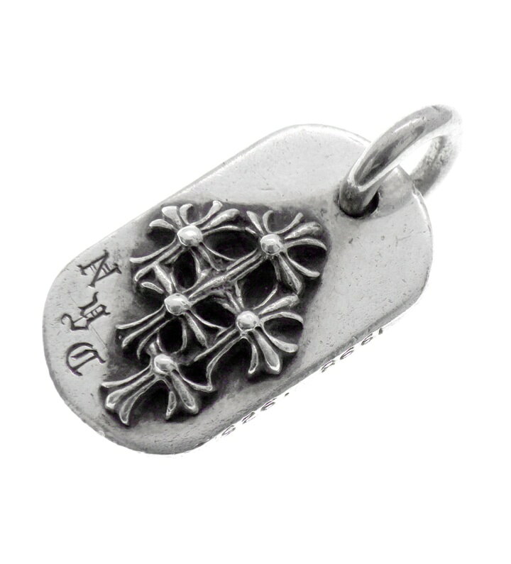 クロムハーツ CHROME HEARTS 【 RAISED DOGTAG 】 NYC 限定 レイズド セメタリー クロス ドッグタグ シルバー ネックレス トップ　シルバー　サイズSMALL　52836【中古】