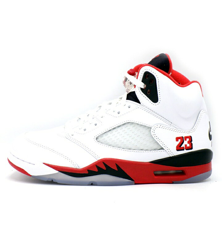 ナイキ NIKE 【 AIR JORDAN 5 RETRO OG Fire Red Black Tongue HQ7978 101 】 エア ジョーダン 5 レトロ ファイヤー レッド ブラックタン スニーカー ホワイト×レッド サイズ27cm f32260