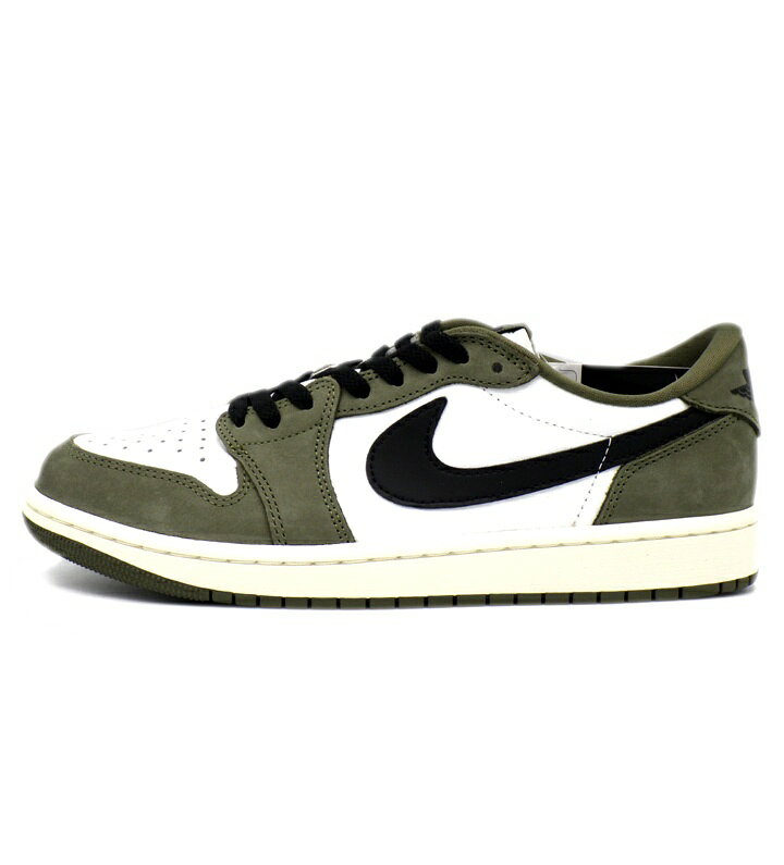 ナイキ NIKE 【 AIR JORDAN 1 RETRO LOW OG Medium Olive and Summit White HQ6998 200 】 エア ジョーダン 1 レトロ ロー ミディアムオリーブ アンド サミットホワイト スニーカー ホワイト×カーキ サイズ27cm f32265