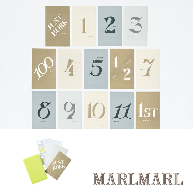 【2025AW】MARL MARL マールマール マンスリーカード ホープ 月齢カード ハーフバースデー 1歳誕生日 成長記録monthly card hope 赤ちゃん 写真 SNS アルバム ベビー ラッピング ギフト