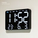 置き時計 掛け時計 LED おしゃれ デジタル リモコン付き 置き掛け兼用 北欧 多機能 LED CLOCK Viento ビエント SLW368 アラーム ブラック 黒 文字が大きい 液晶 リビング 書斎 寝室 TRI インテリア シンプル ストップウォッチ サマータイム対応