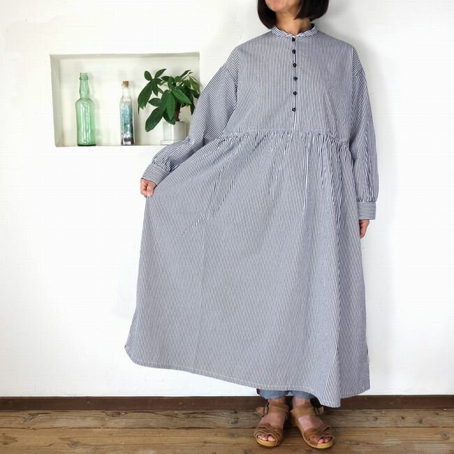 5％OFFクーポン配布中 ■SALE商品■ OMNIGOD オムニゴッド セルヴィッチブロード ストライプギャザードレス 57-642X【SMTB-ms】