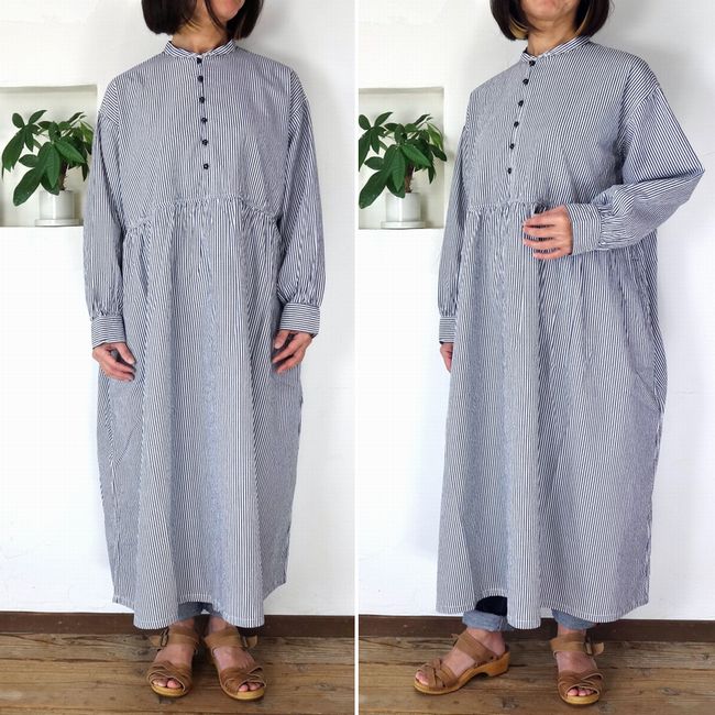 5％OFFクーポン配布中 ■SALE商品■ OMNIGOD オムニゴッド セルヴィッチブロード ストライプギャザードレス 57-642X【SMTB-ms】