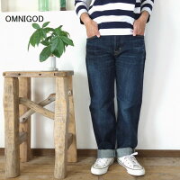 (5%OFFクーポン配布中) 1/10(火)11:59まで OMNIGOD(オムニゴッド) 5Pルーズストレート ジーンズ USED加工 50-565A 【SMTB-ms】