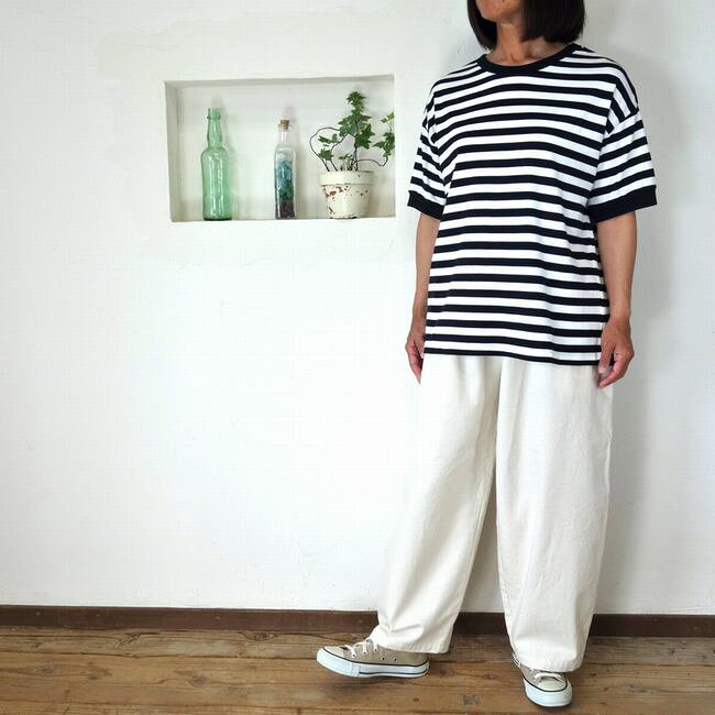 5％OFFクーポン配布中 【追跡メール便無料】 sea sew シーソー 40/2天竺ボーダー 半袖リブTシャツ 1045-412 1045412