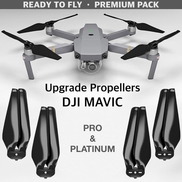 MA DJI Mavic Pro & Pro Platinum用アップグレード・プロペラ MR-MC　8.3x4.4 (黒）4本セット 【メール便可】