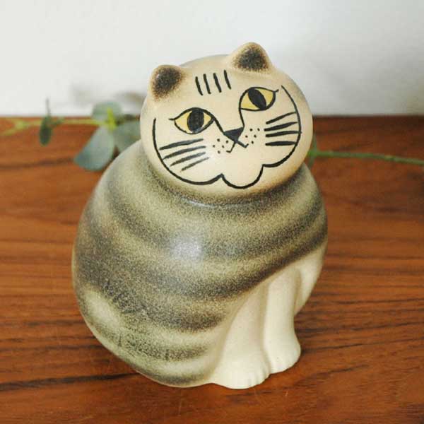 Lisa Larson リサラーソン MIA cat ミアキャット ネコ 猫 グレー セミミディアムサイズ オブジェ 置物 北欧雑貨 おしゃれ かわいいのサムネイル