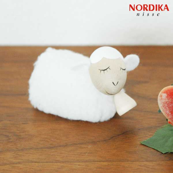 白ひつじ Mサイズ NORDIKA Nisse(ノルディカニッセ）エストニア・ハンドメイド・木製オブジェ