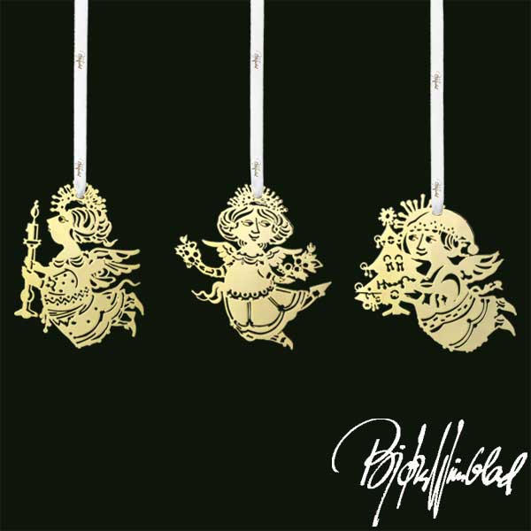 ビヨン・ヴィンブラッド Bjorn Wiinblad エンジェルゴールドプレート3枚セット クリスマスオーナメント Wiinblad Christmas Angels Silhouettes gold plated 北欧デンマーク 57046【RCP】【HLS_DU】