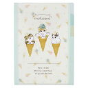 クリアファイルA5 3P mofusand アイス ファンシー 雑貨 文房具 入学 入園 かわいい サメにゃん シュール キュート ネコ イラスト作家 ぢゅの ...