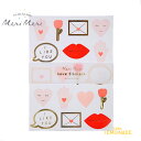 【Meri Meri メリメリ】ハートとリップの メッセージ入りステッカー 10シート入り【バレンタイン ギフト ラッピング シール プレゼント 文房具 ステー...
