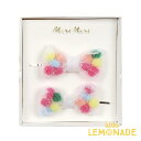 ネットリボン ポンポンヘアピン【Meri Meri】カラフル ヘアアクセサリー ピン止め クリップ キッズ 子ども おしゃれ お出かけ リトルレモネード