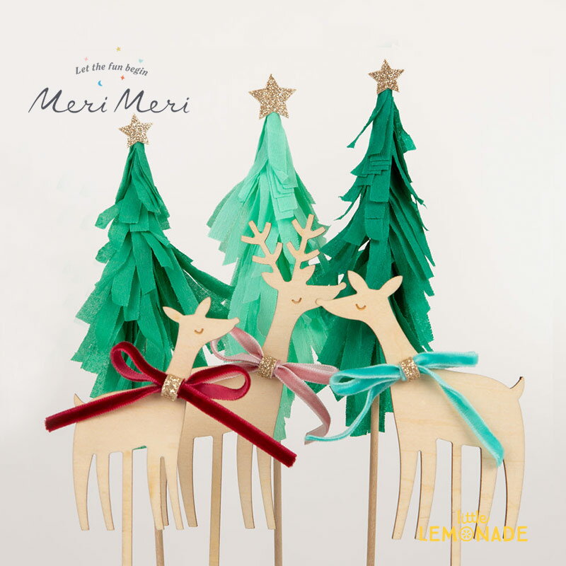 【Meri Meri】トナカイ ファミリー ケーキトッパー 6本セット トッパー Reindeer Family Cake Toppers 木製 トナカイデザイントッパー クリスマス ツリー型トッパー Xmas パーティー テーブルウェア 270049 メリメリ あす楽 リトルレモネード