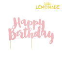 【GWセール★全品ポイント3倍】 Happy Birthday ケーキトッパー【illume partyware】 ピンク バースデー 女の子 パーティー 誕生日 お祝い バースデイ 飾りデコレーション Pink Foil Cake Topper あす楽 リトルレモネード