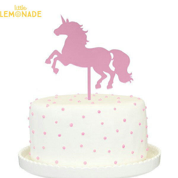 ケーキトッパー ミラー ユニコーン 【Alexis Mattox Design】【誕生日 祝い ケーキ用飾り cak topper ハッピーバースデー アクリル トッパー unicorn Pink ミラー加工】 リトルレモネード SALEP