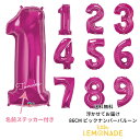 約90cmの数字 バルーン 誕生日 お名前を入れてお届け 記念日に【送料無料】浮かせてお届け【ピンク 女の子】ヘリウムガス入 ナンバー 【誕生日 バルーン 大人...
