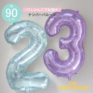 【メール便送料無料】 数字 バルーン 約90cm ビッグ ナンバーバルーン クリスタル ブルー ラベンダー ガスなし ぺしゃんこでお届け 誕生日 飾り付け バースデー 大きい 風船 ナンバー デコレーション フィルム風船 lls リトルレモネード
